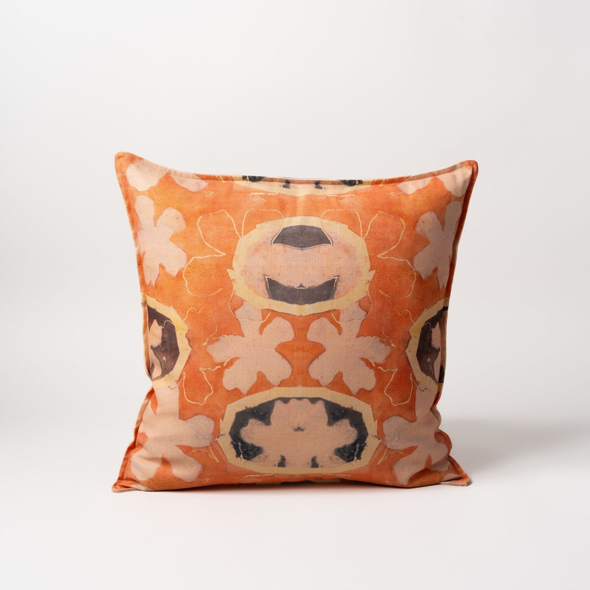 Les Fleurs pillow, 22 x 22 inches with quarter inch flange, Teresa Roche Textiles