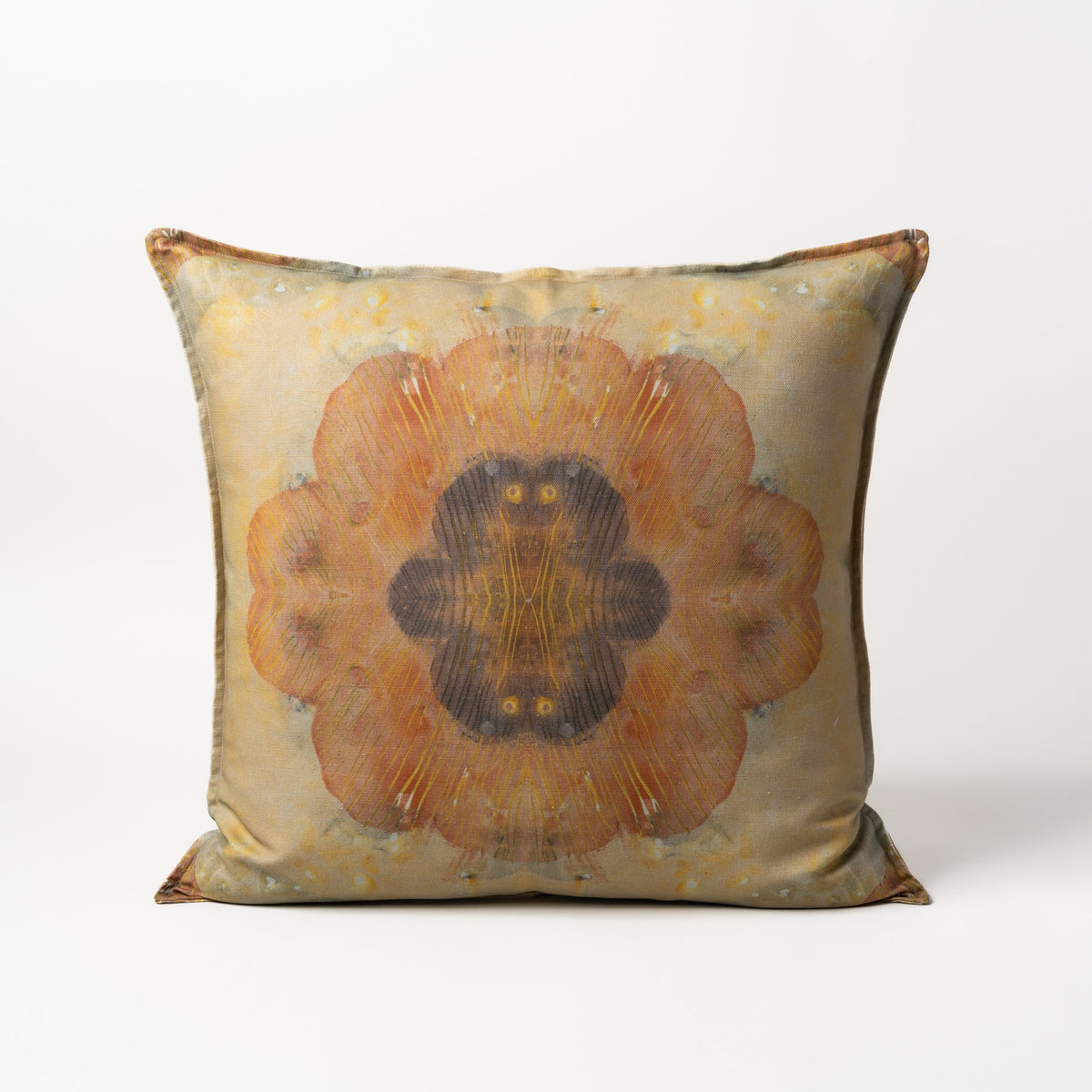 Walking on Sunshine (Golden) pillow, 24 x 24 inches with quarter inch flange, Teresa Roche Textiles
