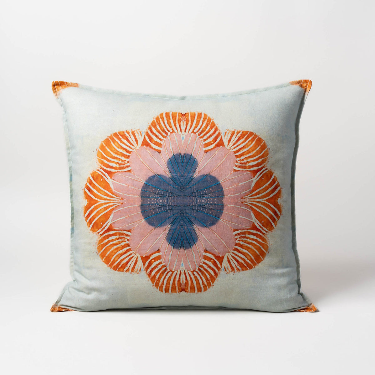 Walking on Sunshine (Seaside) pillow, 24 x 24 inches with quarter inch flange, Teresa Roche Textiles