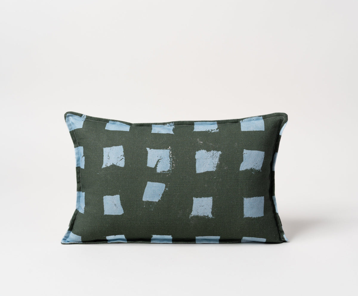 Modernity (Preppy) lumbar pillow, 10 x 17 inches with quarter inch flange, Teresa Roche Textiles