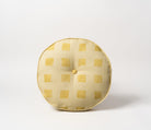 Modernity (Rubber Duck) pillow, 14 inch round with self welt and covered button, Teresa Roche Textiles