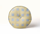 Modernity (Sachet) pillow, 14 inch round with self welt and covered button, Teresa Roche Textiles