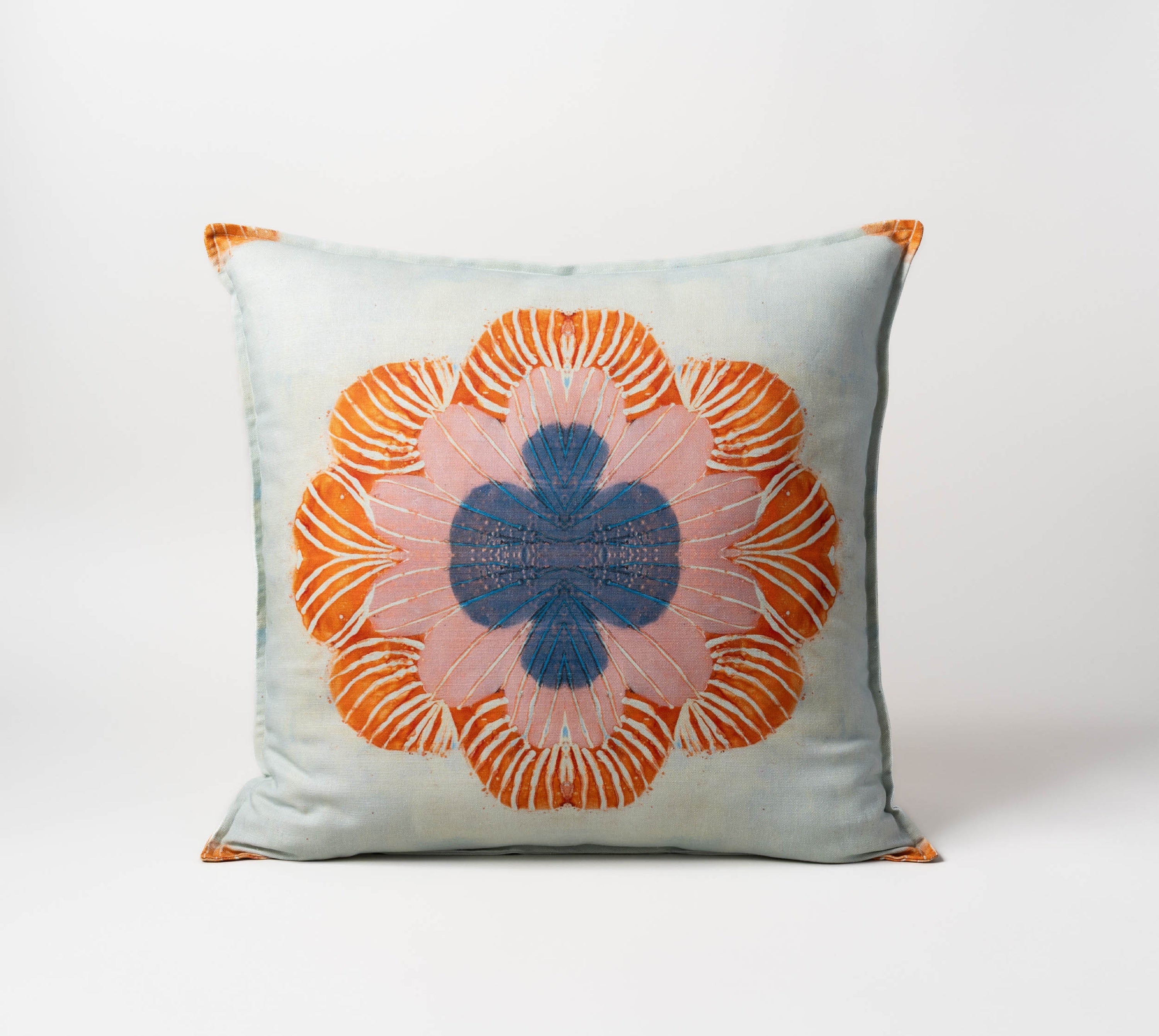 Walking on Sunshine (Seaside) pillow, 24 x 24 inches with quarter inch flange, Teresa Roche Textiles